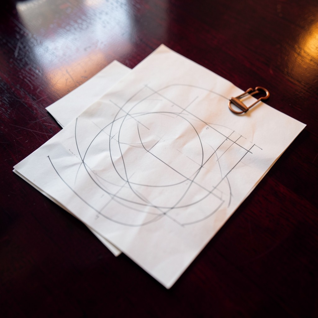 A large chart sheet under a smaller one, held by a copper clip
